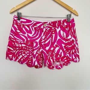 Lilly Pulitzer Buttercup Pink Zebra Scalloped Hem Short Size 0